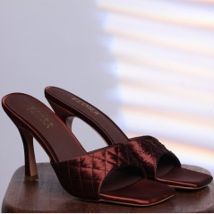 Divina Brown Stiletto Mules